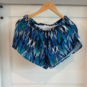 Blue and Green Patterned Shorts